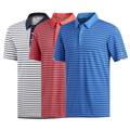 Mens Climachill Three Colour Stripe Golf Polo Shirt